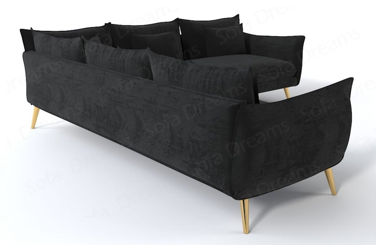 Couch Fürteventura L-Form in Stoff Schwarz
