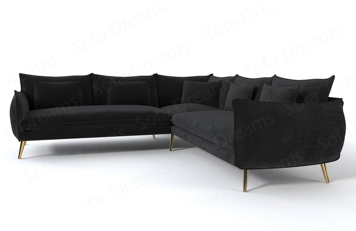 Couch Fürteventura L-Form in Stoff Schwarz