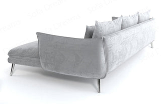 Ecksofa Fürteventura L-Form aus Stoff Hellgrau
