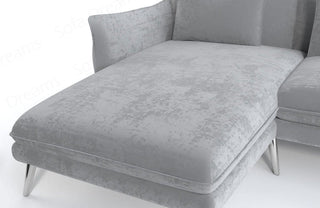 Ecksofa Fürteventura L-Form aus Stoff Hellgrau