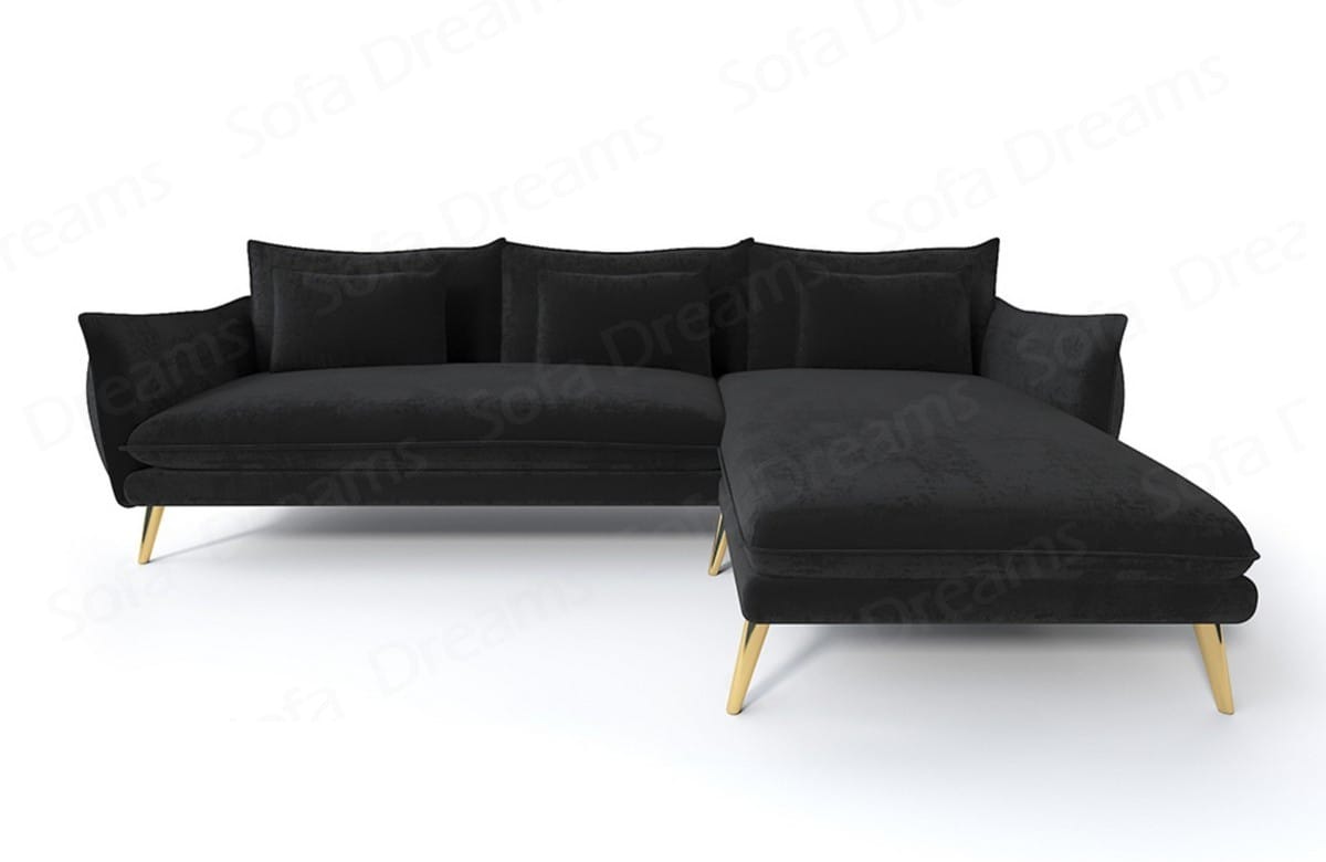 Ecksofa Fürteventura L-Form aus Stoff Schwarz