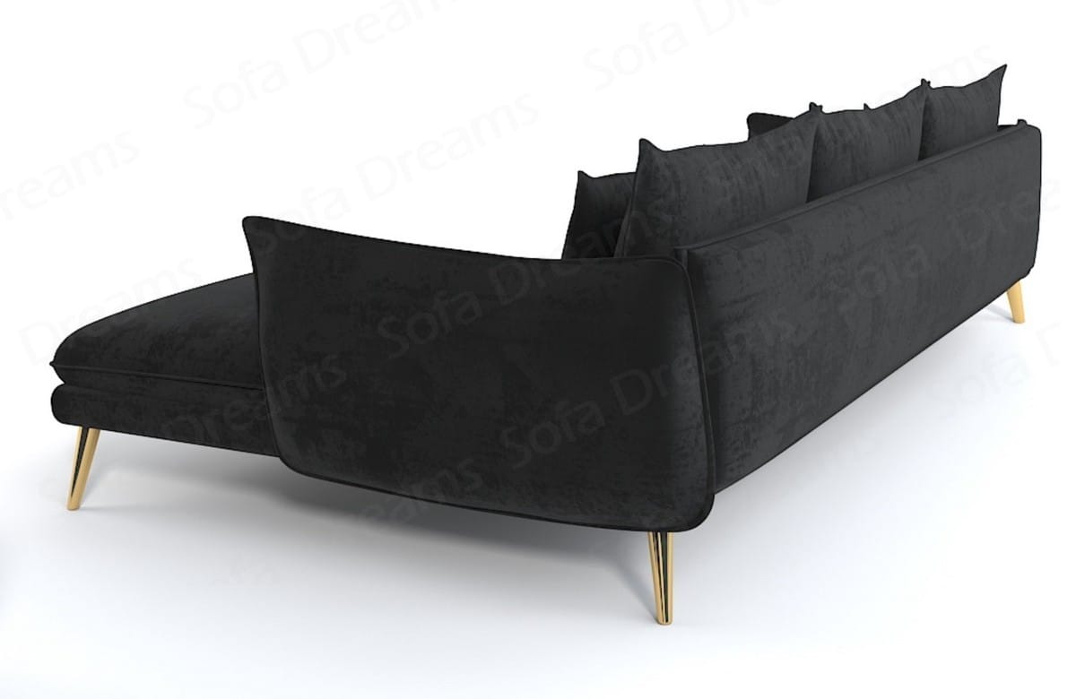Ecksofa Fürteventura L-Form aus Stoff Schwarz