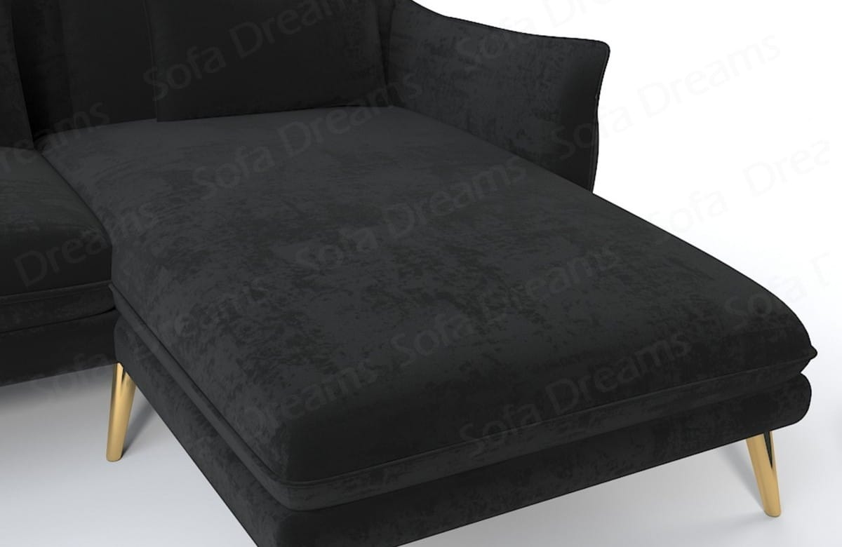 Ecksofa Fürteventura L-Form aus Stoff Schwarz