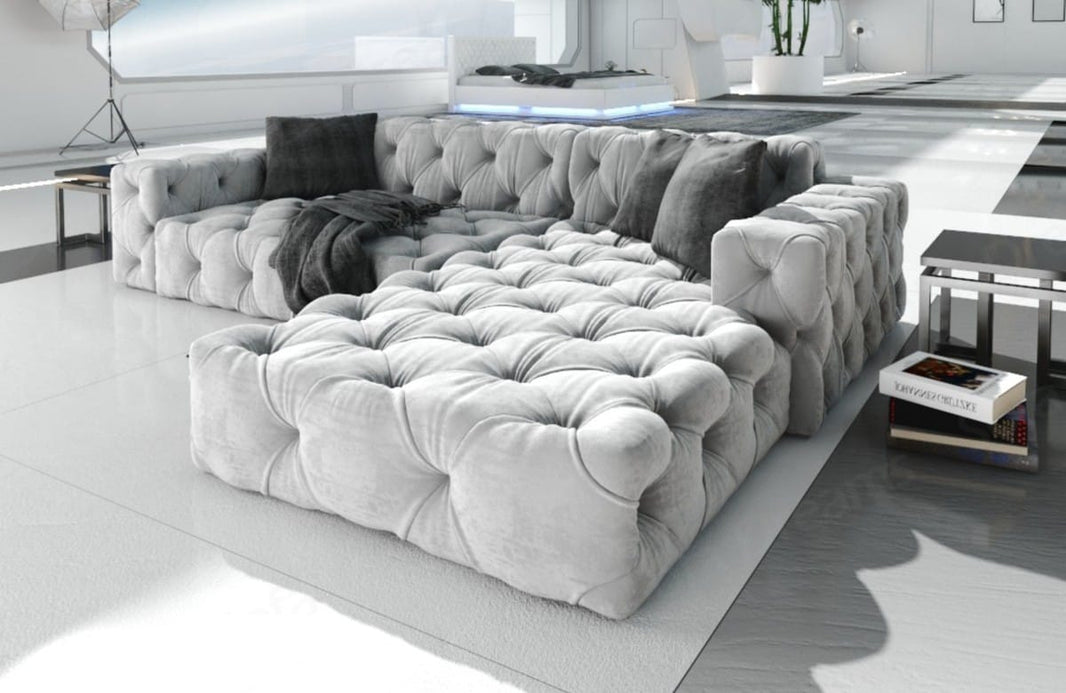 Ecksofa Menorca L Form aus Samtstoff