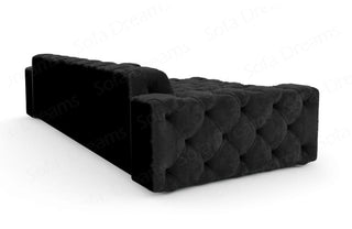 Ecksofa Menorca L-Form aus Stoff Schwarz