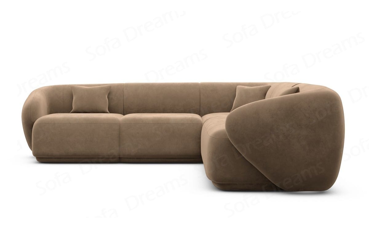 Ecksofa Marbella L-Form Stoff Braun
