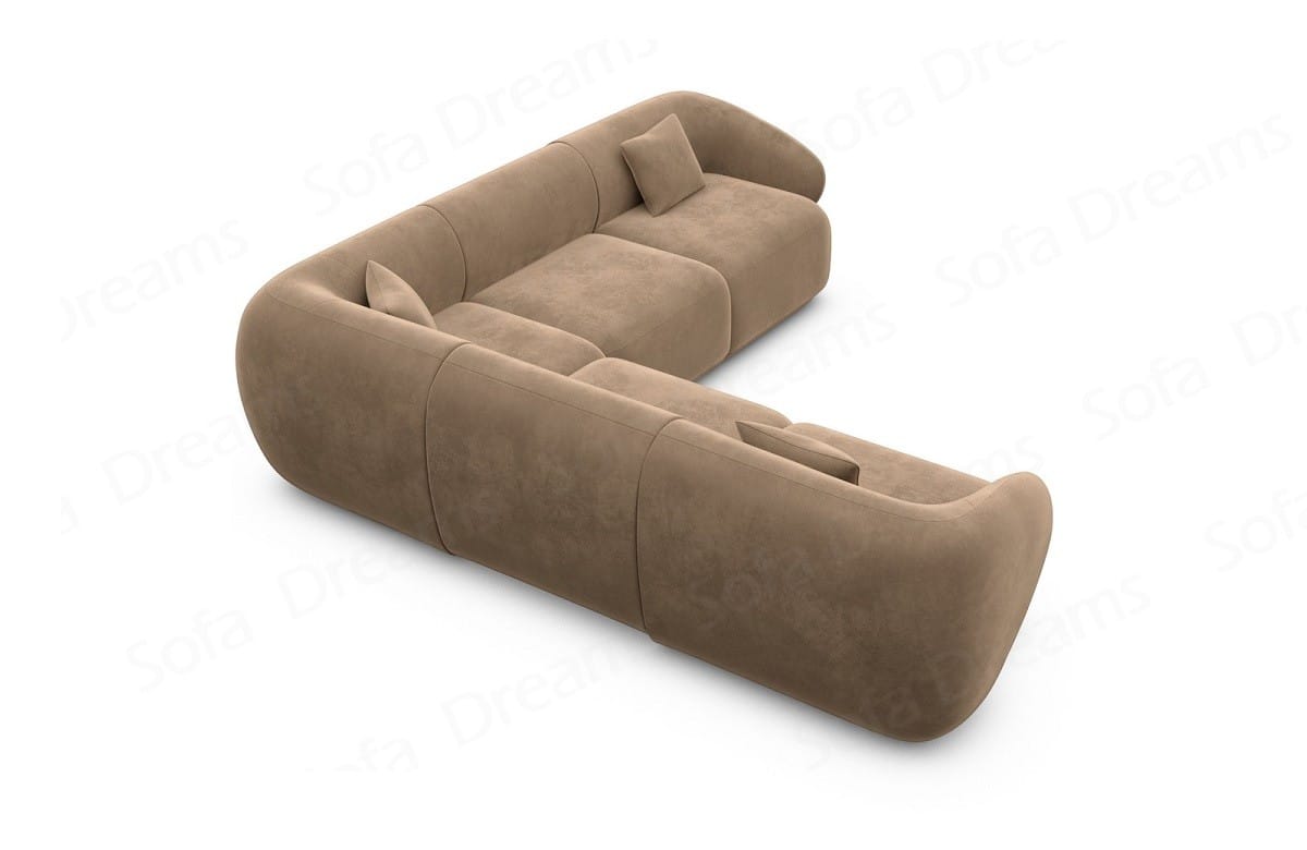 Ecksofa Marbella L-Form Stoff Braun