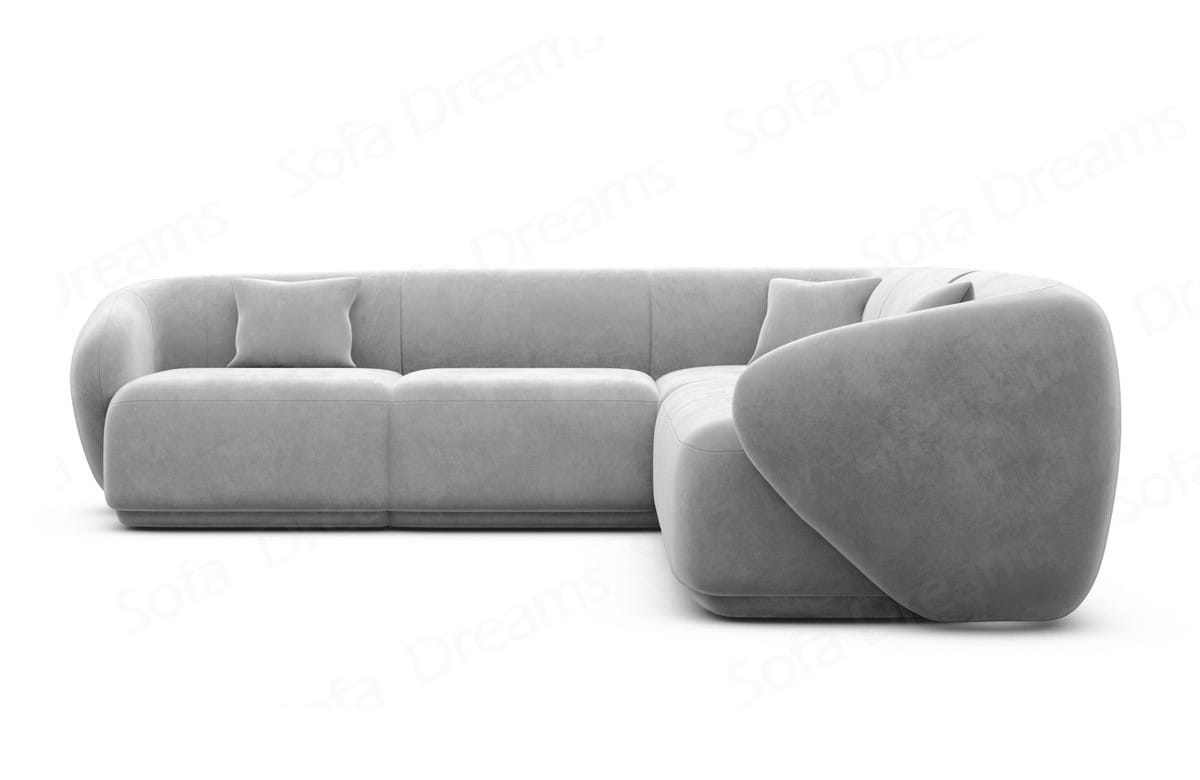 Ecksofa Marbella L-Form Stoff Hellgrau