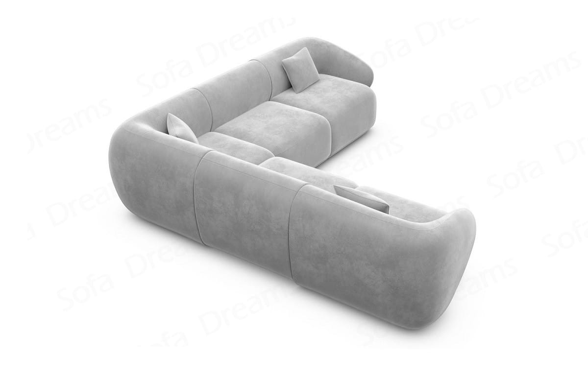 Ecksofa Marbella L-Form Stoff Hellgrau