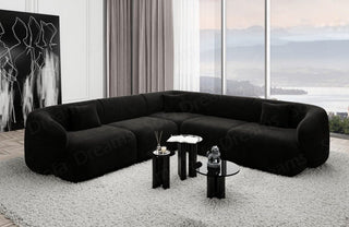 Stoff Ecksofa Marbella L-Form Schwarz