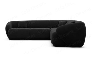 Stoff Ecksofa Marbella L-Form Schwarz