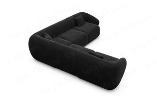 Stoff Ecksofa Marbella L-Form Schwarz
