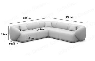 Stoff Ecksofa Marbella L-Form Schwarz