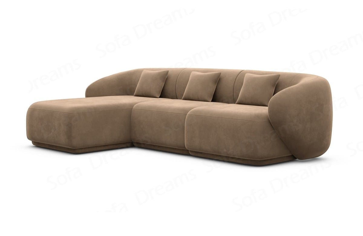Stoff Ecksofa Marbella L Form Braun