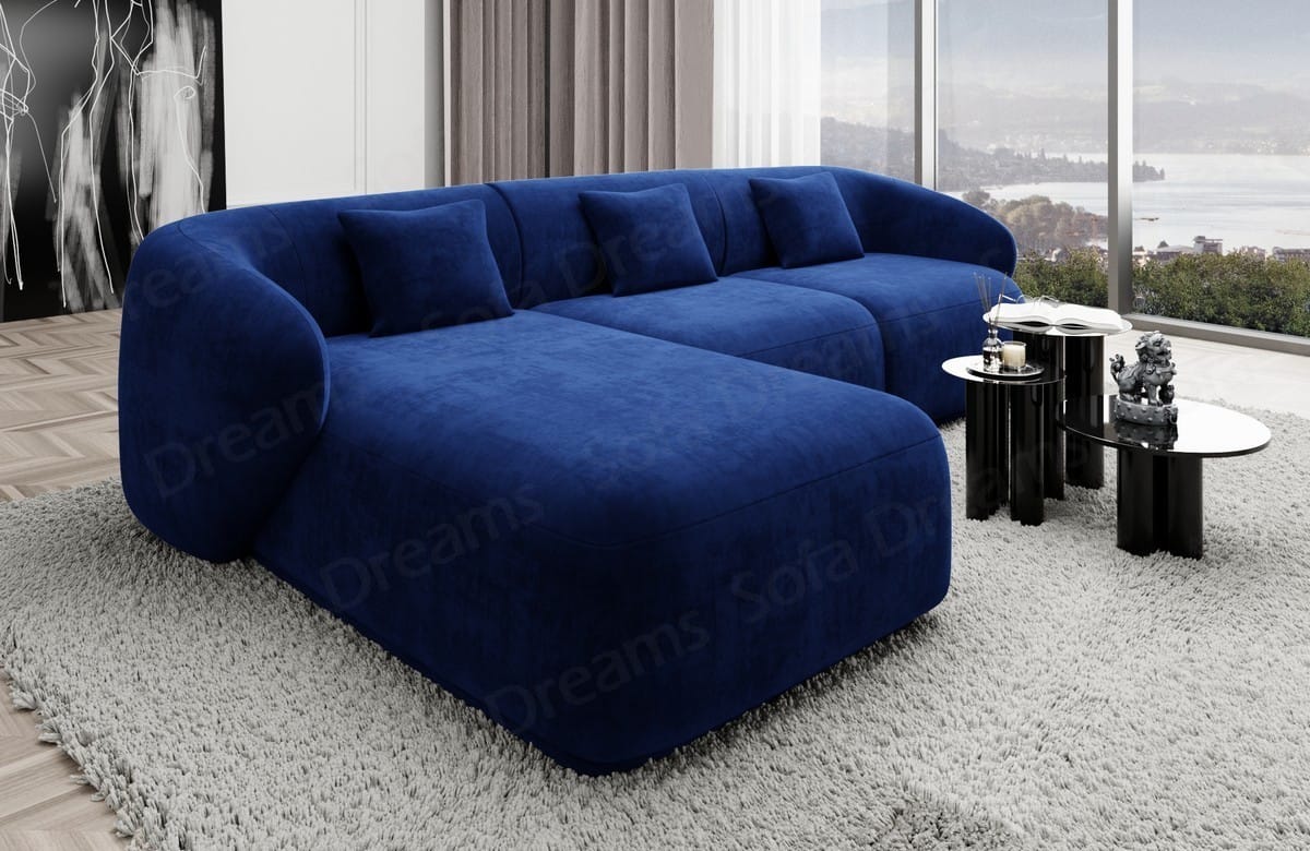 Ecksofa Marbella L-Form Kurz Dunkelblau