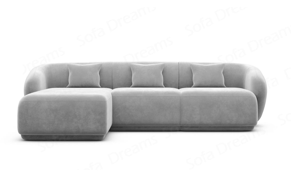 Stoff Ecksofa Marbella L Form Hellgrau
