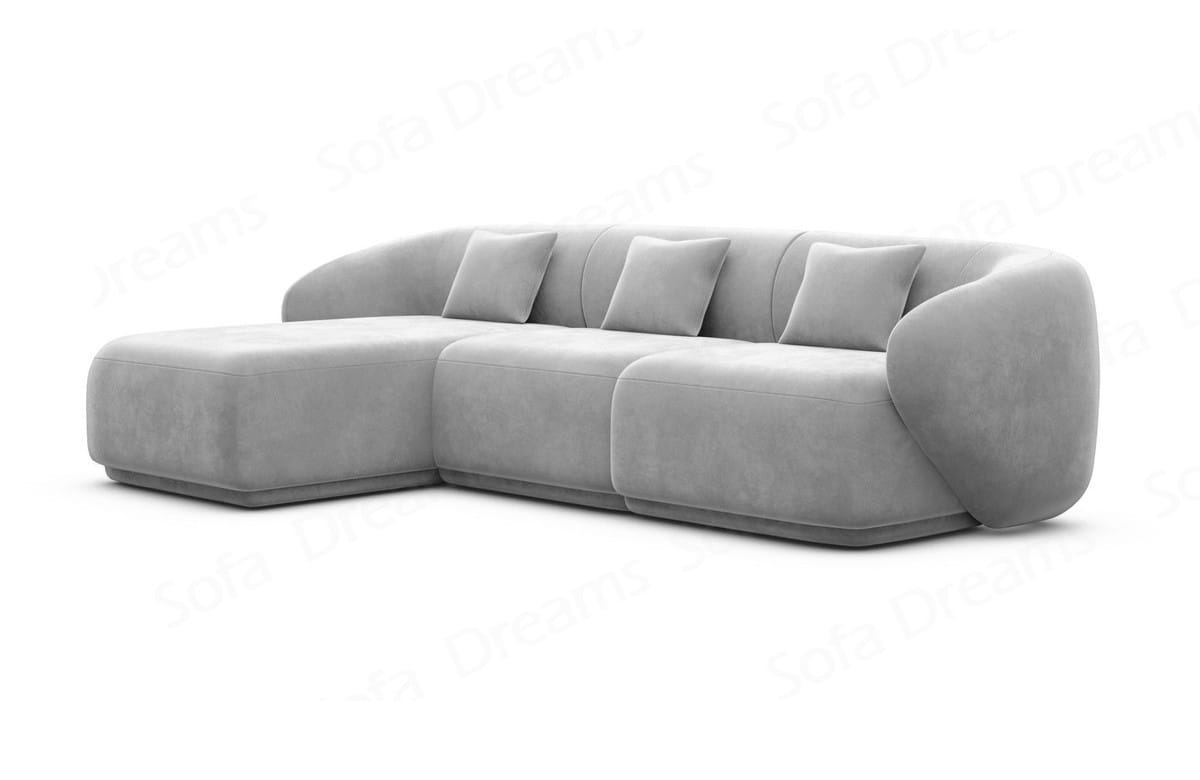 Stoff Ecksofa Marbella L Form Hellgrau
