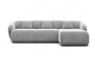 Ecksofa Marbella L-Form aus Stoff Hellgrau