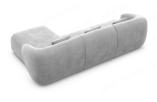 Ecksofa Marbella L-Form aus Stoff Hellgrau