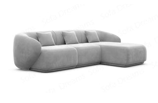 Ecksofa Marbella L-Form aus Stoff Hellgrau