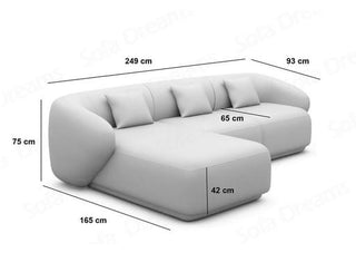 Ecksofa Marbella L-Form aus Stoff Hellgrau