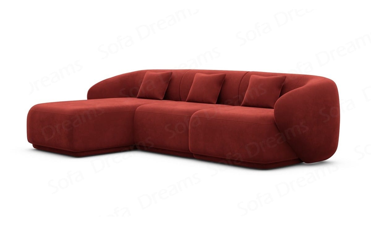 Ecksofa Marbella L-Form aus Stoff Rot