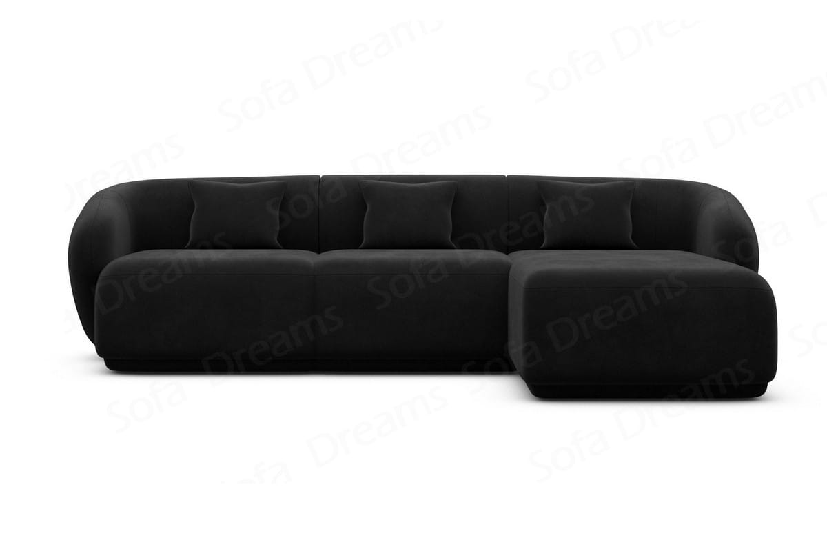 Ecksofa Marbella L-Form aus Stoff Schwarz