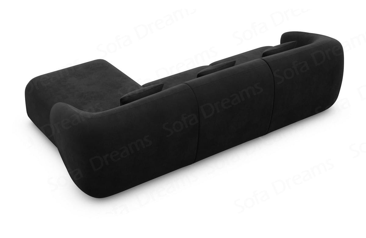 Ecksofa Marbella L-Form aus Stoff Schwarz