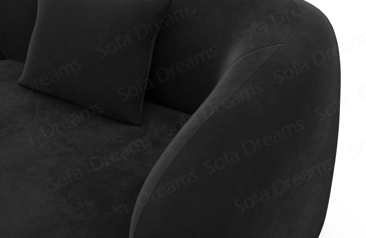 Ecksofa Marbella L-Form aus Stoff Schwarz