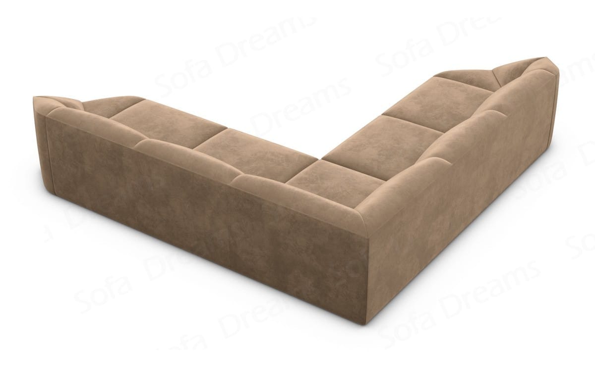 Samtstoff Ecksofa Cabrera L Form Braun