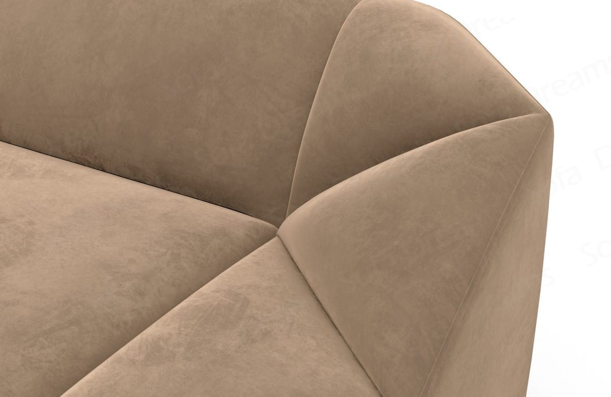 Samtstoff Ecksofa Cabrera L Form Braun