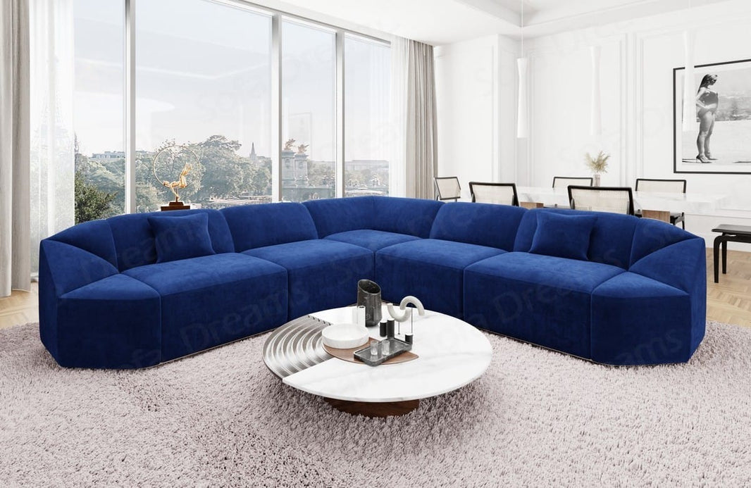 Samtstoff Ecksofa Cabrera L Form