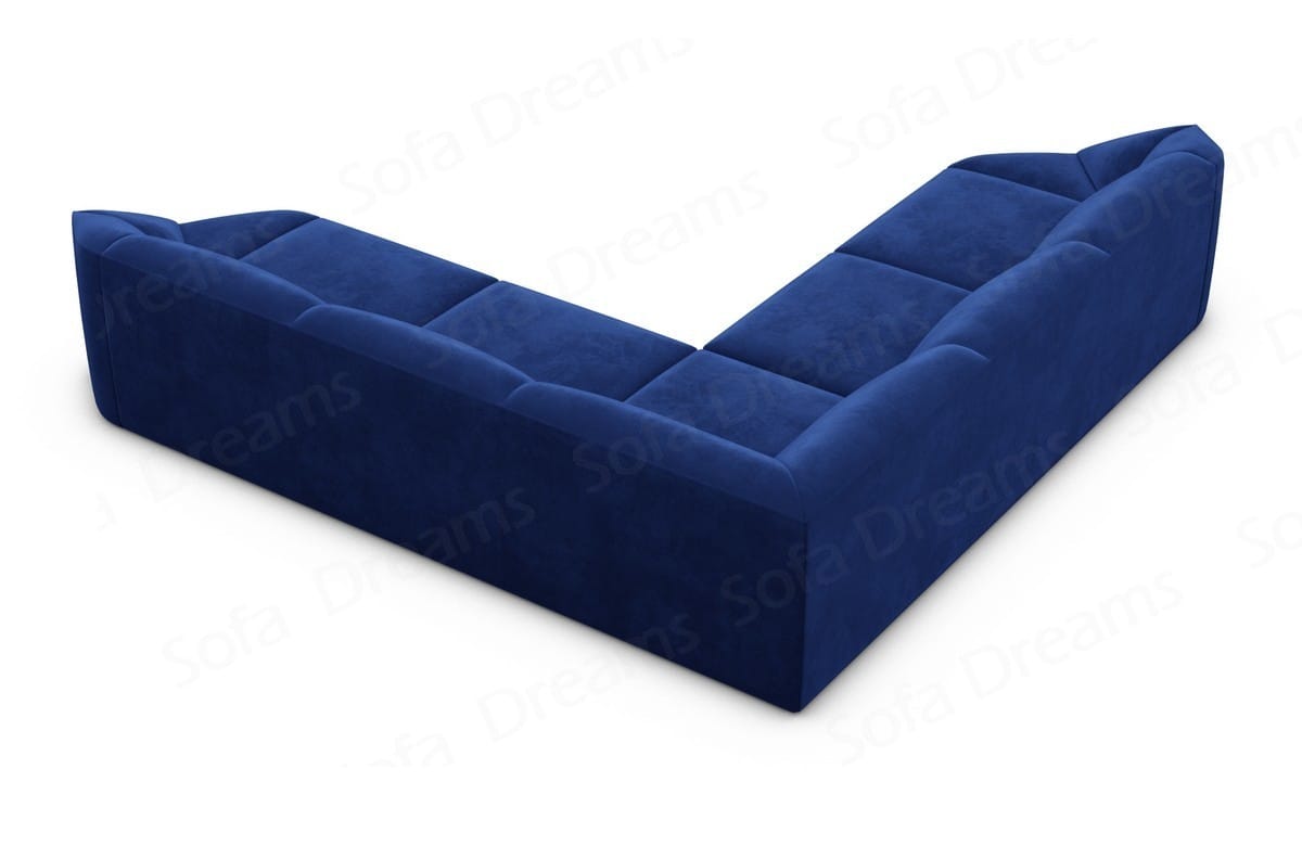Samtstoff Ecksofa Cabrera L Form Dunkelblau