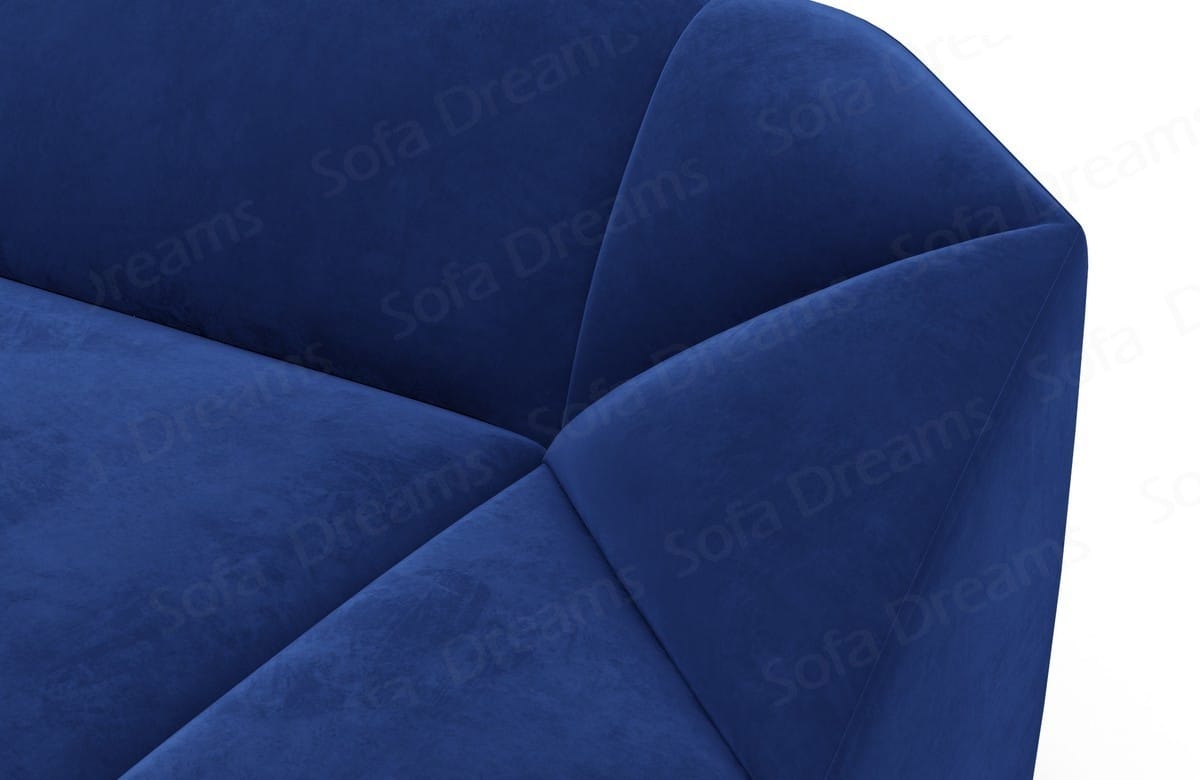 Samtstoff Ecksofa Cabrera L Form Dunkelblau