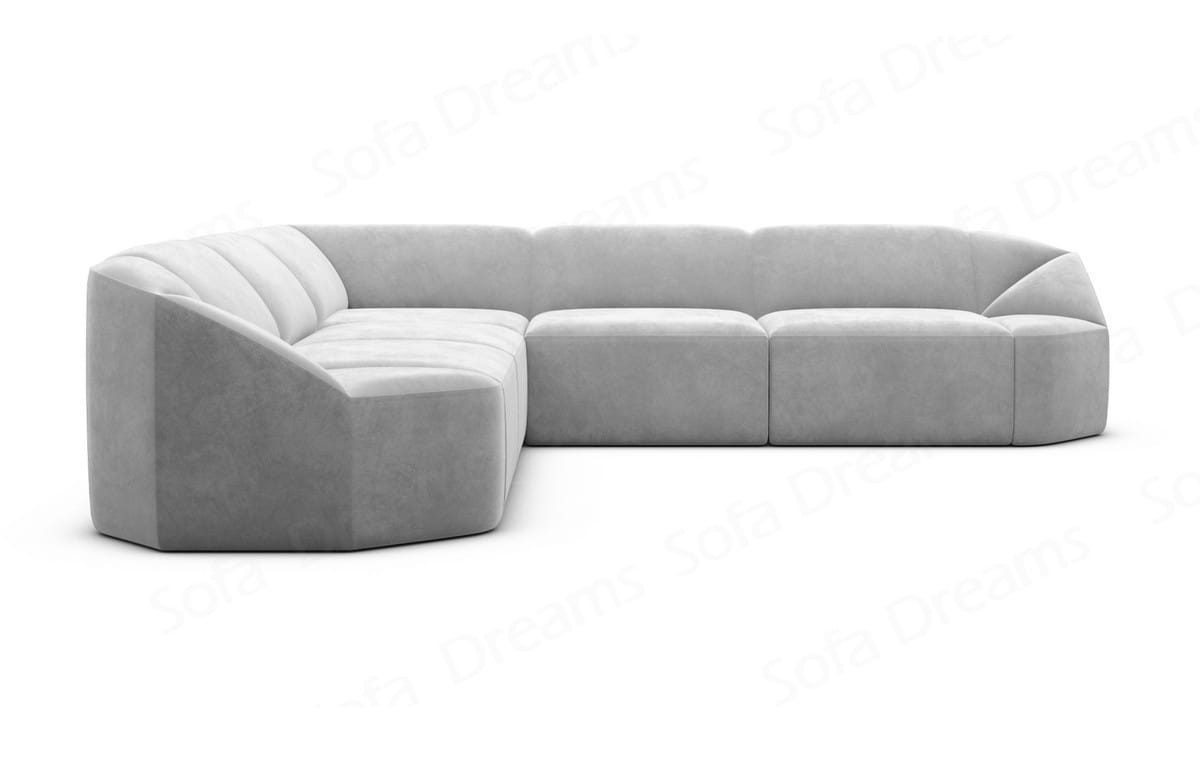 L-Form Stoffsofa Cabrera Hellgrau
