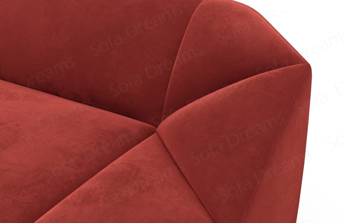 Samtstoff Ecksofa Cabrera L Form Rot