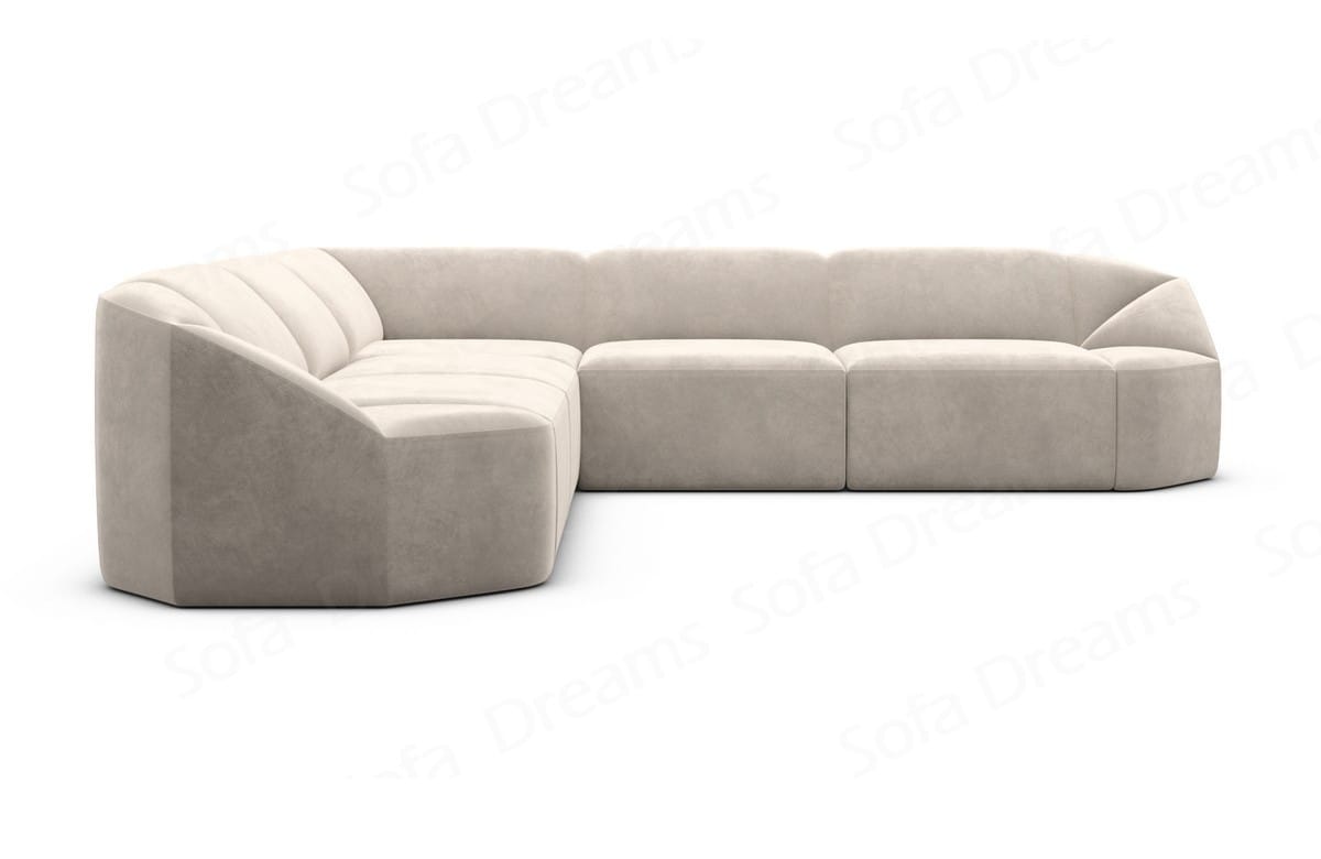 Samtstoff Ecksofa Cabrera L Form Sand