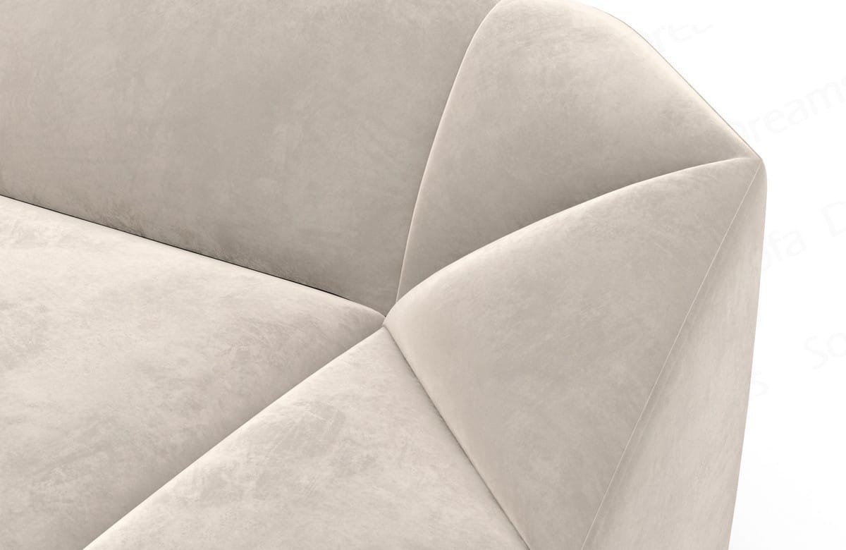 Samtstoff Ecksofa Cabrera L Form Sand