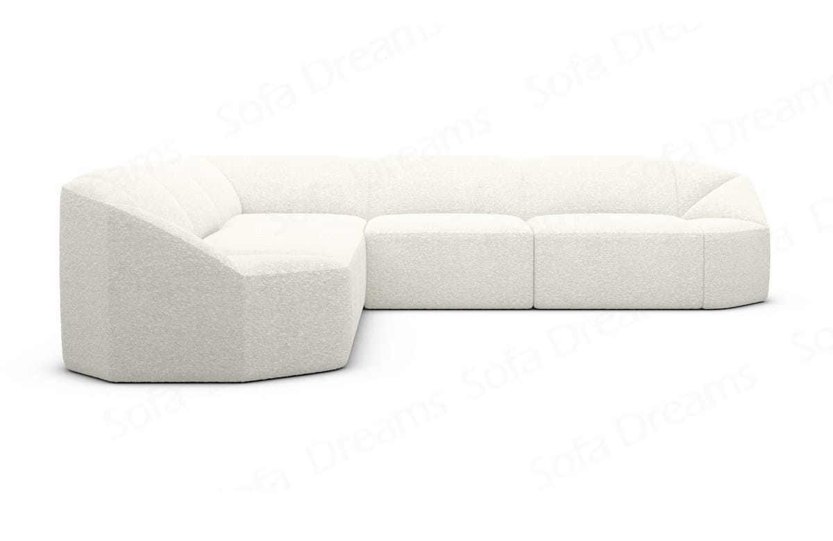 Stoff Ecksofa Cabrera L-Form Weiß