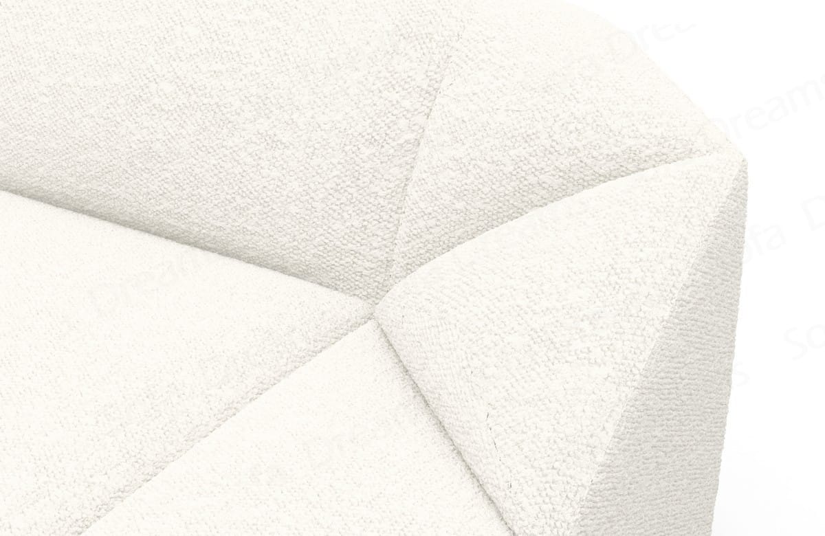 Stoff Ecksofa Cabrera L-Form Weiß
