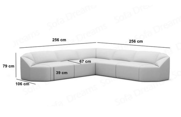 Stoff Ecksofa Cabrera L-Form Anthrazit
