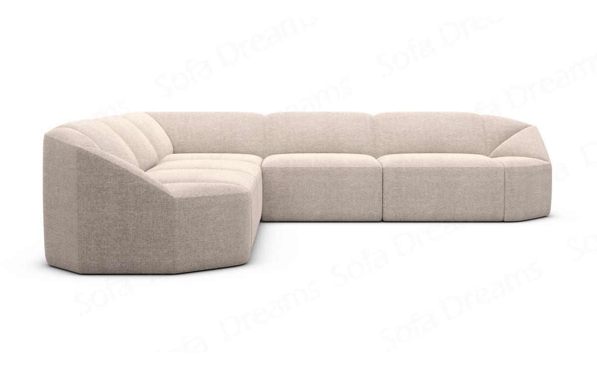 Samtstoff Ecksofa Cabrera L Form Beige