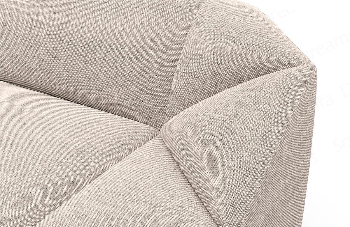 Samtstoff Ecksofa Cabrera L Form Beige