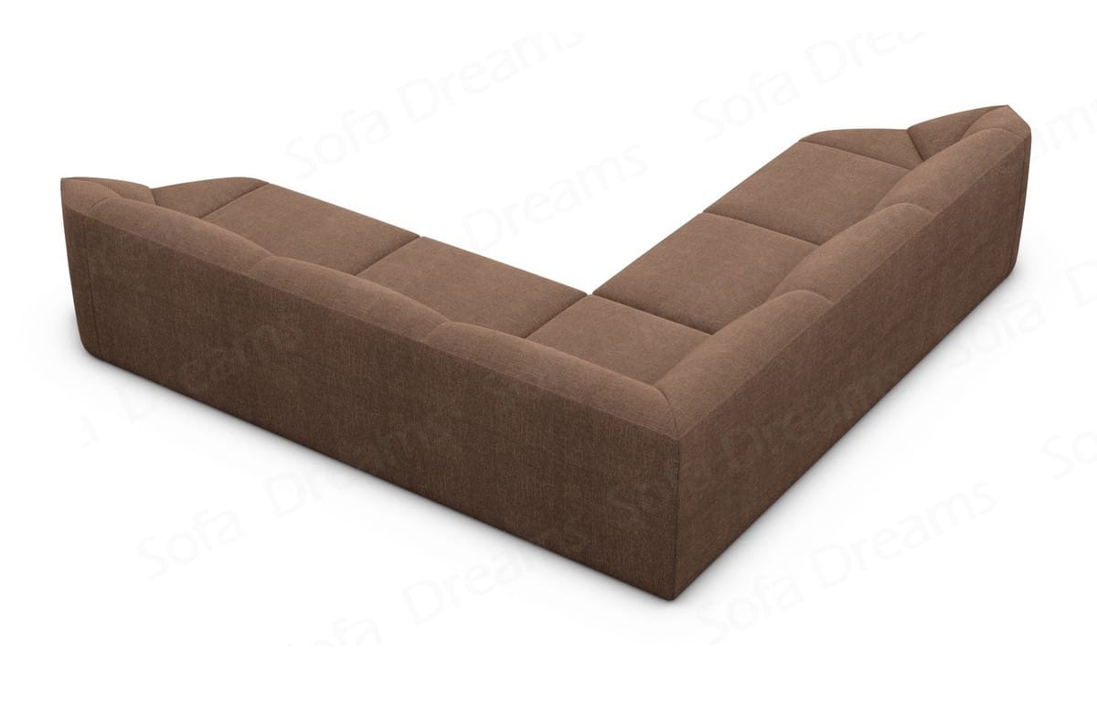 Samtstoff Ecksofa Cabrera L Form Braun