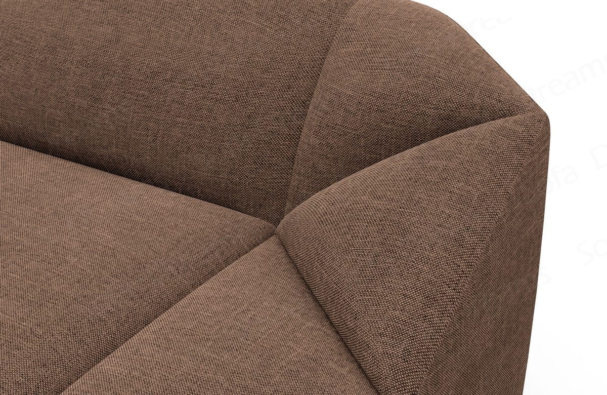 Samtstoff Ecksofa Cabrera L Form Braun
