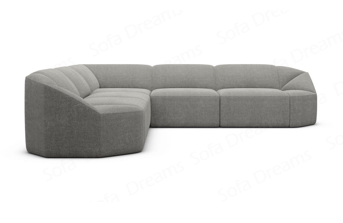 Samtstoff Ecksofa Cabrera L Form Dunkelgrau