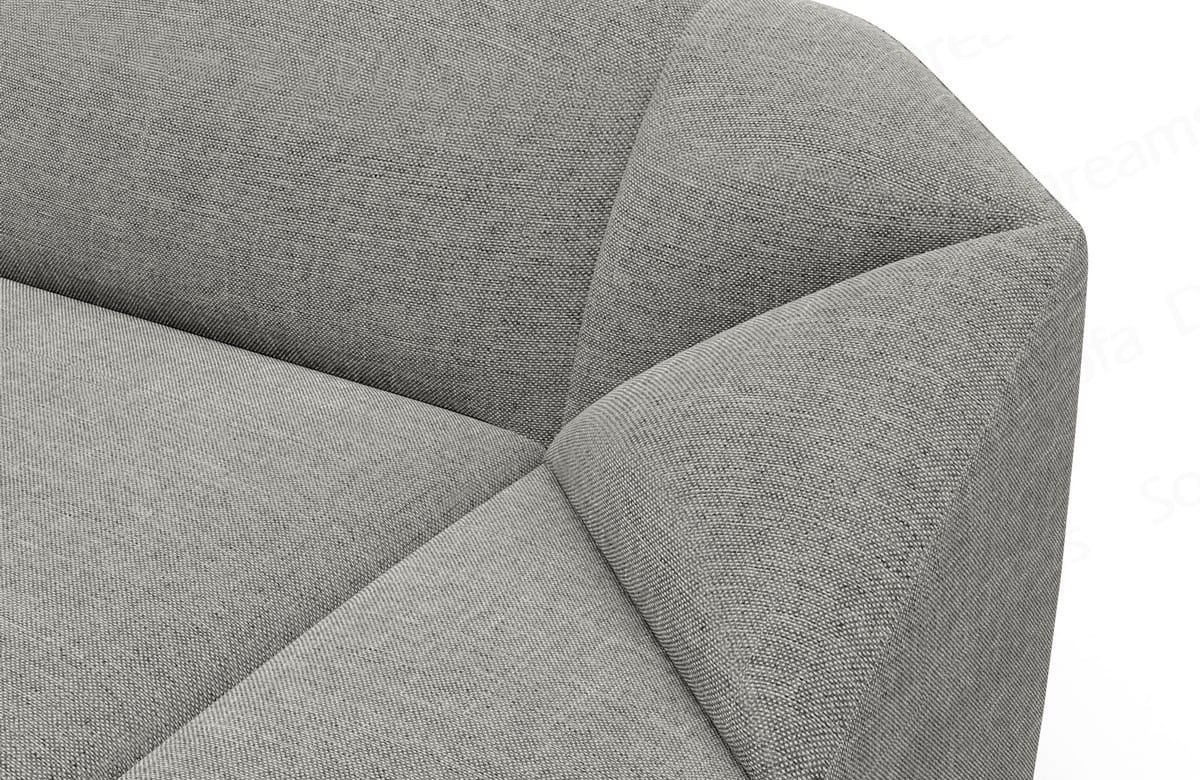 Samtstoff Ecksofa Cabrera L Form Dunkelgrau
