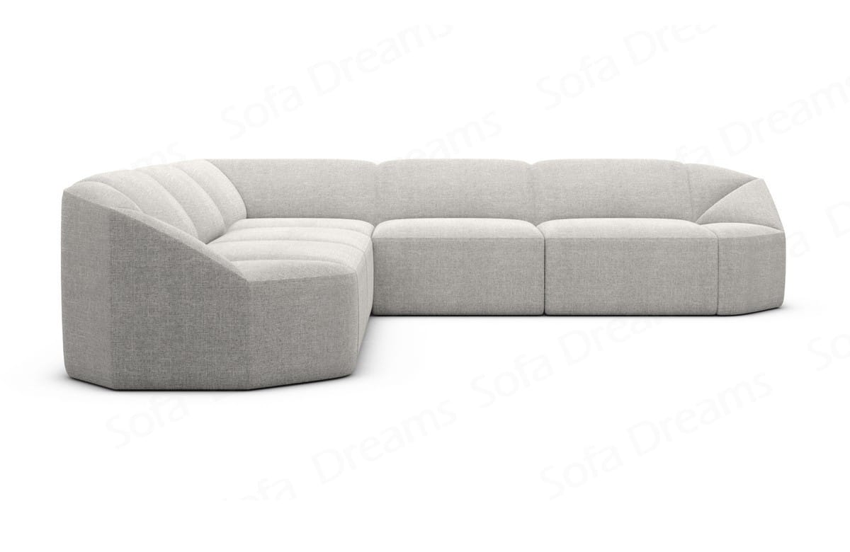 Samtstoff Ecksofa Cabrera L Form Hellgrau