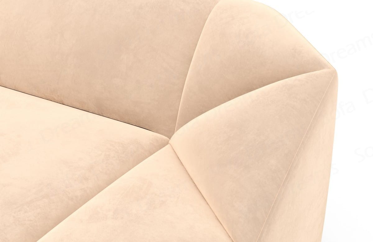 Samtstoff Ecksofa Cabrera L Form Beige
