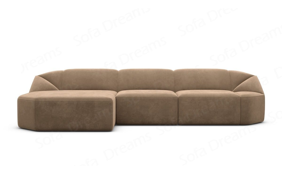 Stoff Ecksofa Cabrera L-Form Kurz Braun